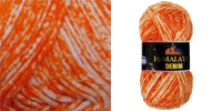 Пряжа HIMALAYA DENIM, цвет (115-12) оранжевый