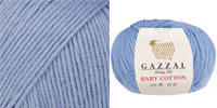 Пряжа Gazzal Baby Cotton, цвет (3423) голубой