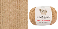 Пряжа Gazzal Baby Cotton, цвет (3424) бежевый