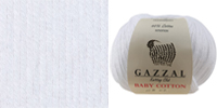 Пряжа Gazzal Baby Cotton, цвет (3432) ультра белый