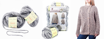 Набор для вязания Жакет Иоланда - 200 - св.серый