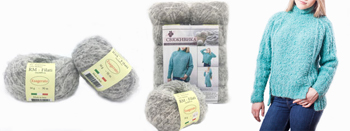 Набор для вязания Теплый джемпер Esagerato - 201 - светло-серый