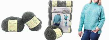 Набор для вязания Теплый джемпер Esagerato - 203 - т.серый меланж